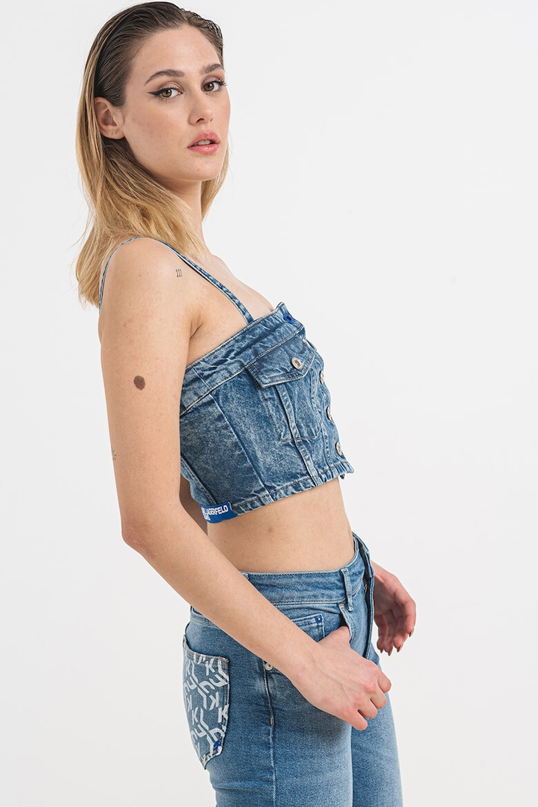 KARL LAGERFELD JEANS Къс топ от деним - Pepit.bg