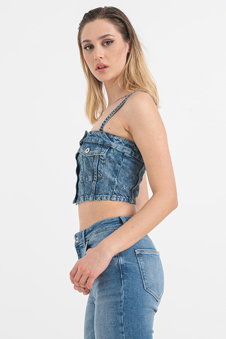 KARL LAGERFELD JEANS Къс топ от деним - Pepit.bg