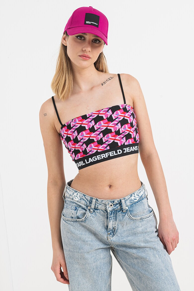 KARL LAGERFELD JEANS Къс топ с лого - Pepit.bg
