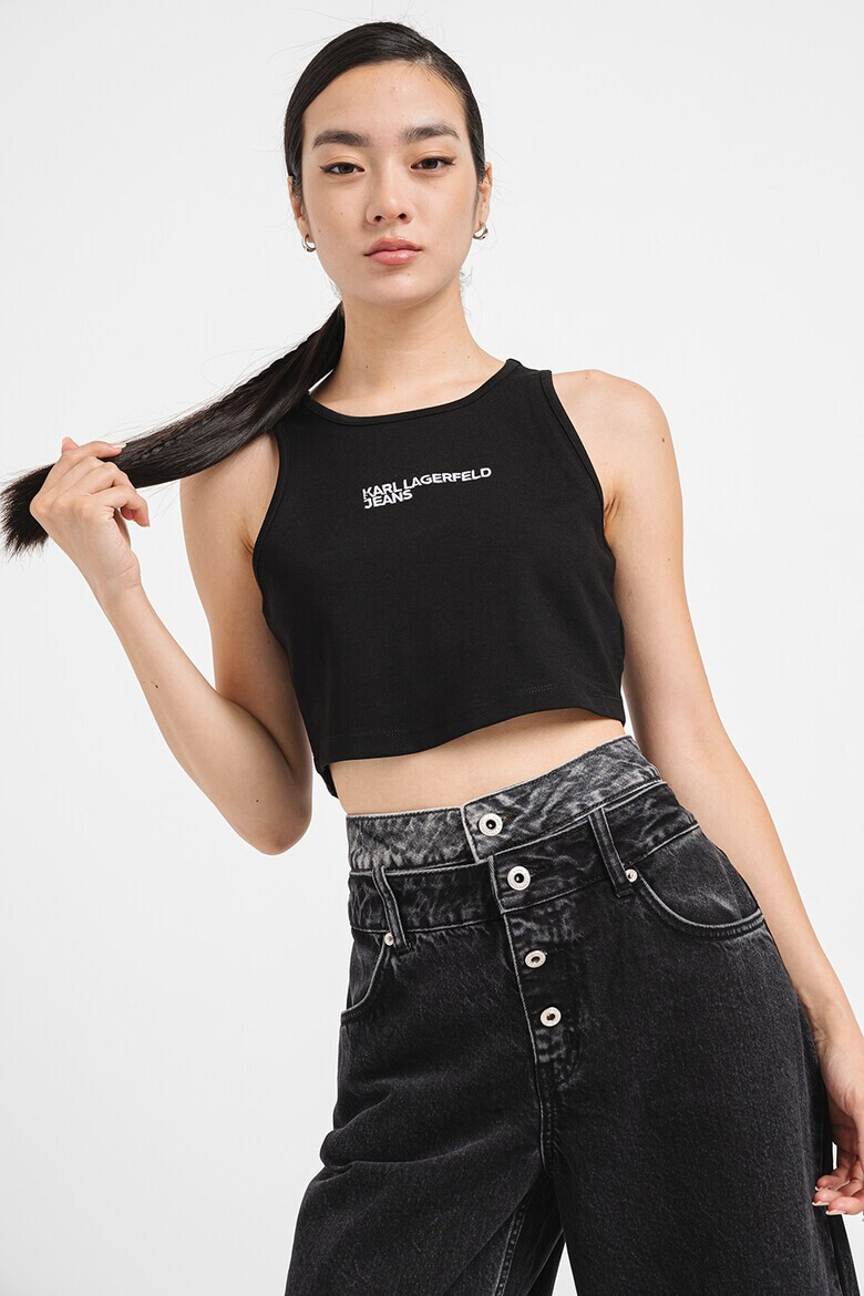 KARL LAGERFELD JEANS Къс топ с лого - Pepit.bg