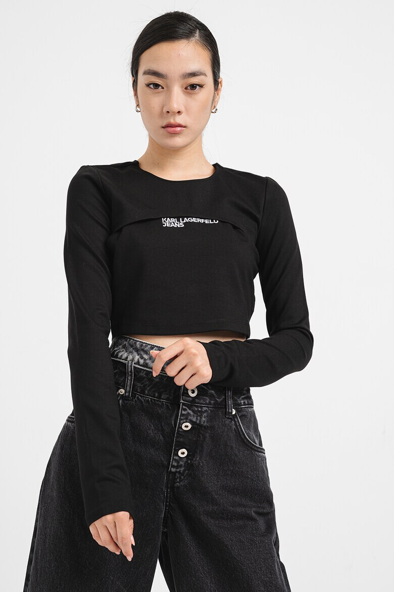 KARL LAGERFELD JEANS Къс топ с лого - Pepit.bg