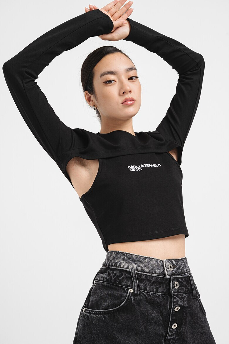 KARL LAGERFELD JEANS Къс топ с лого - Pepit.bg