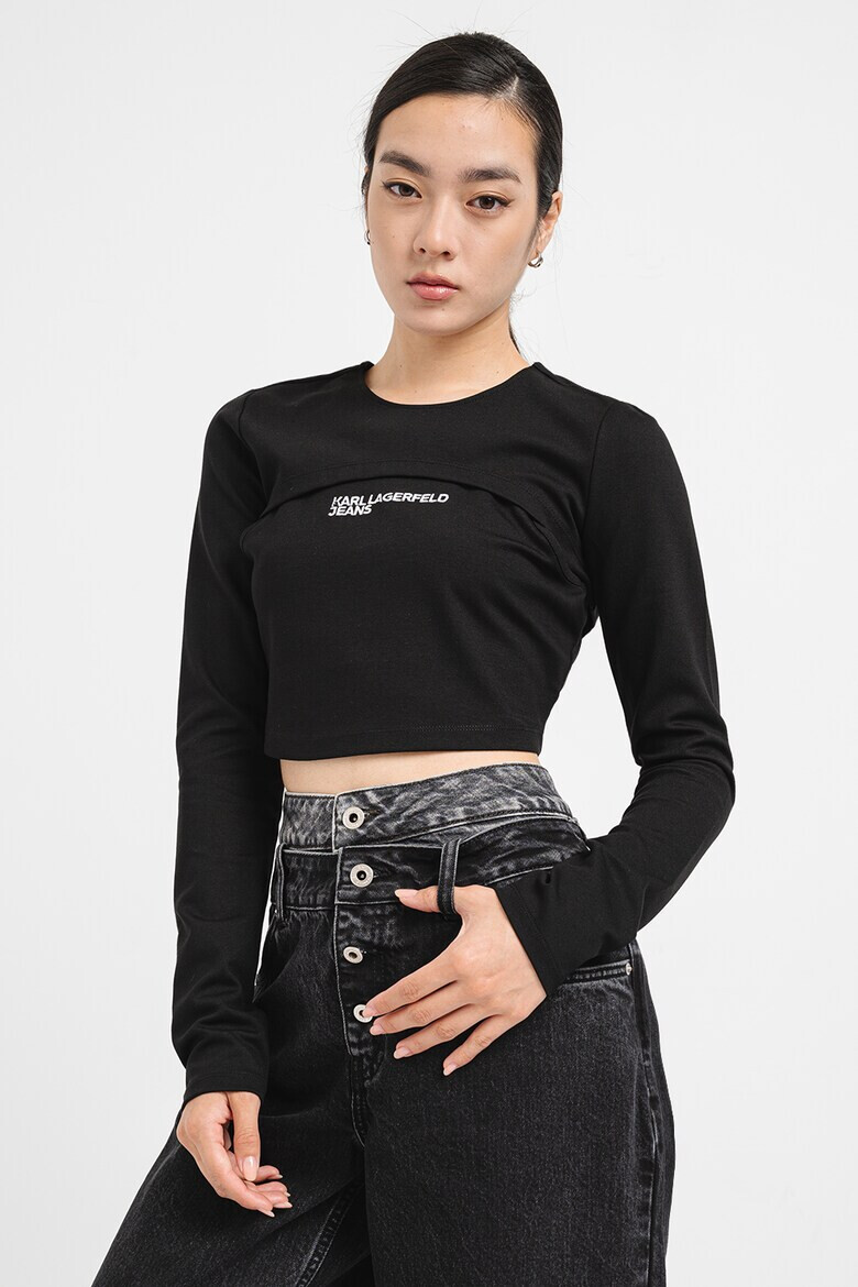 KARL LAGERFELD JEANS Къс топ с лого - Pepit.bg