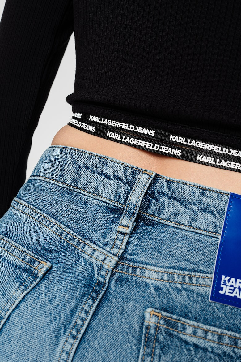 KARL LAGERFELD JEANS Къса блуза с връзки с лога - Pepit.bg