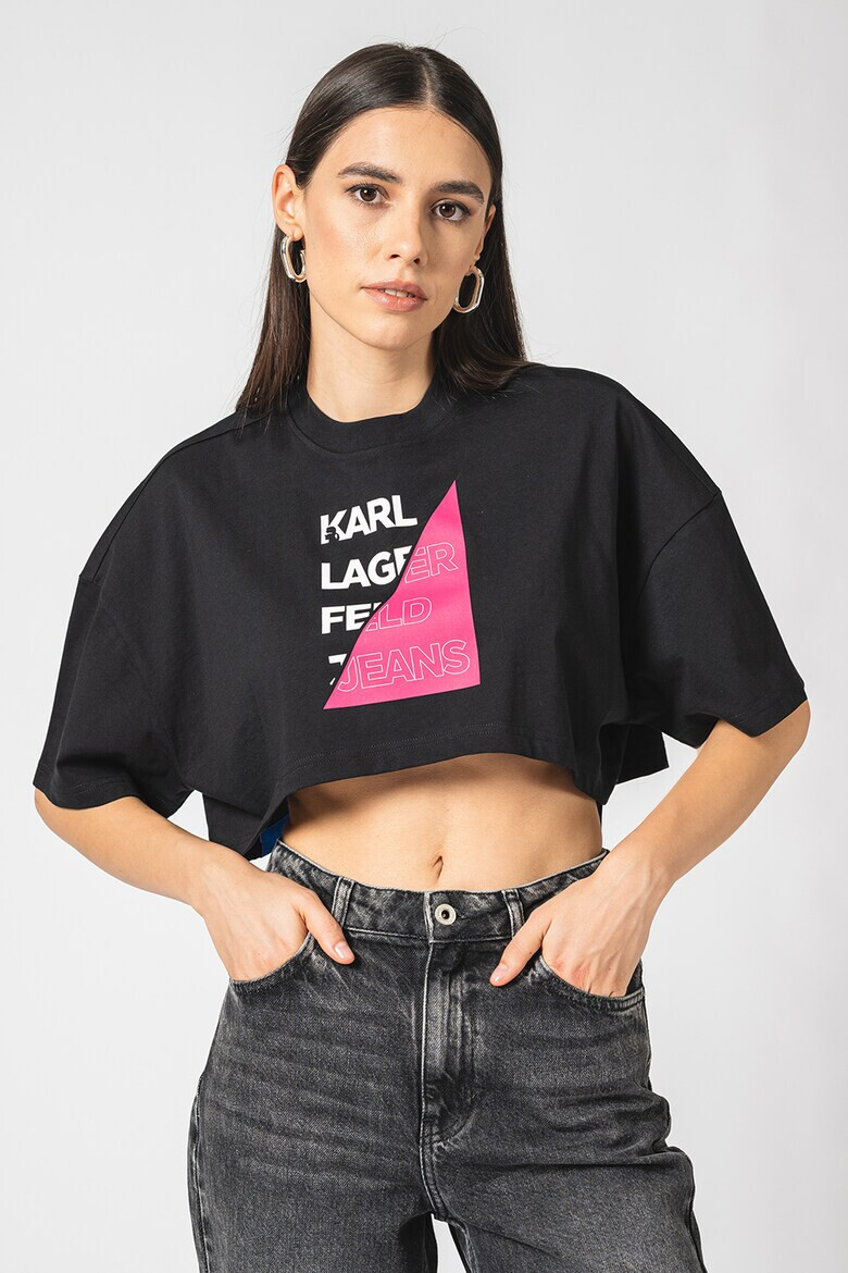 KARL LAGERFELD JEANS Къса тениска на лога - Pepit.bg