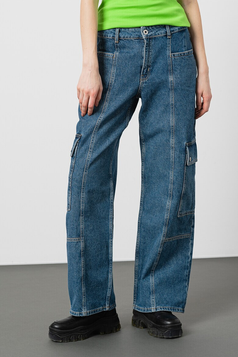 KARL LAGERFELD JEANS Прав панталон карго - Син - Pepit.bg