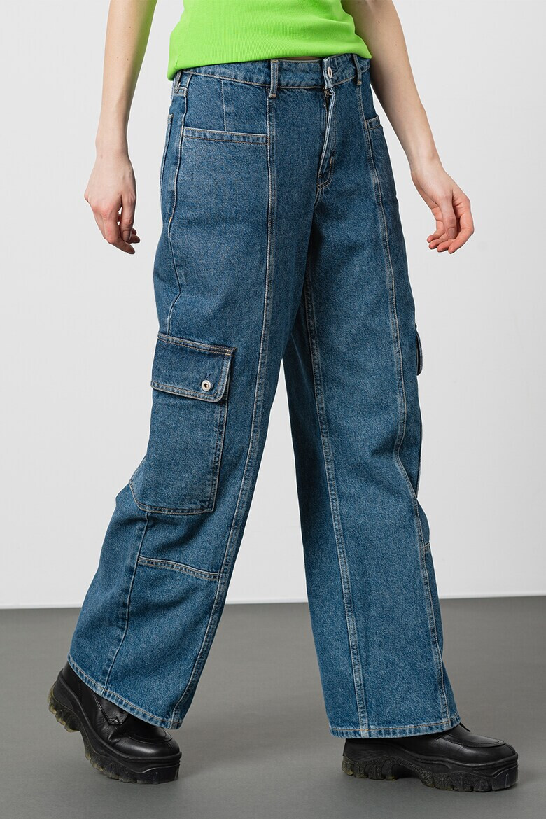 KARL LAGERFELD JEANS Прав панталон карго - Син - Pepit.bg