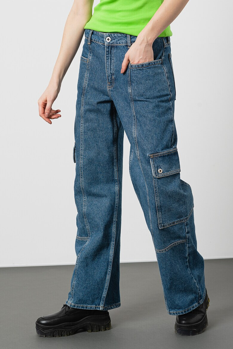 KARL LAGERFELD JEANS Прав панталон карго - Син - Pepit.bg