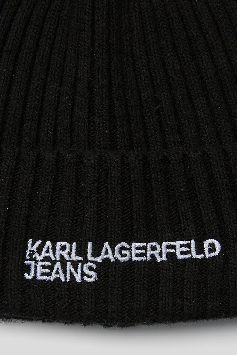 KARL LAGERFELD JEANS Рипсена шапка Essential с лого - Pepit.bg