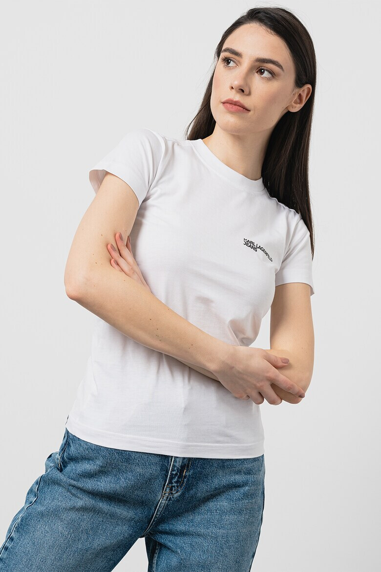 KARL LAGERFELD JEANS Слим тениска от органичен памук - Pepit.bg