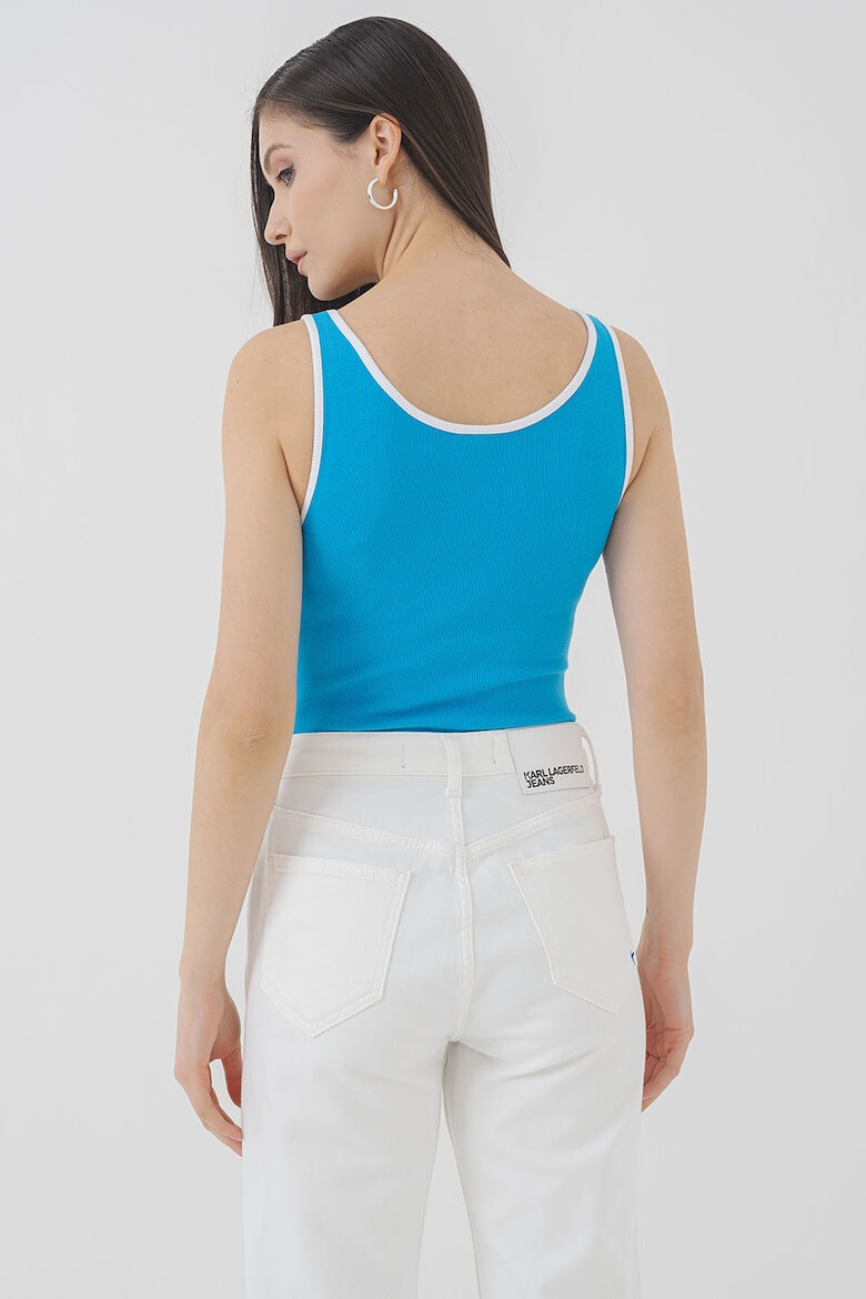 KARL LAGERFELD JEANS Топ с лого - Кралско Синьо - Pepit.bg