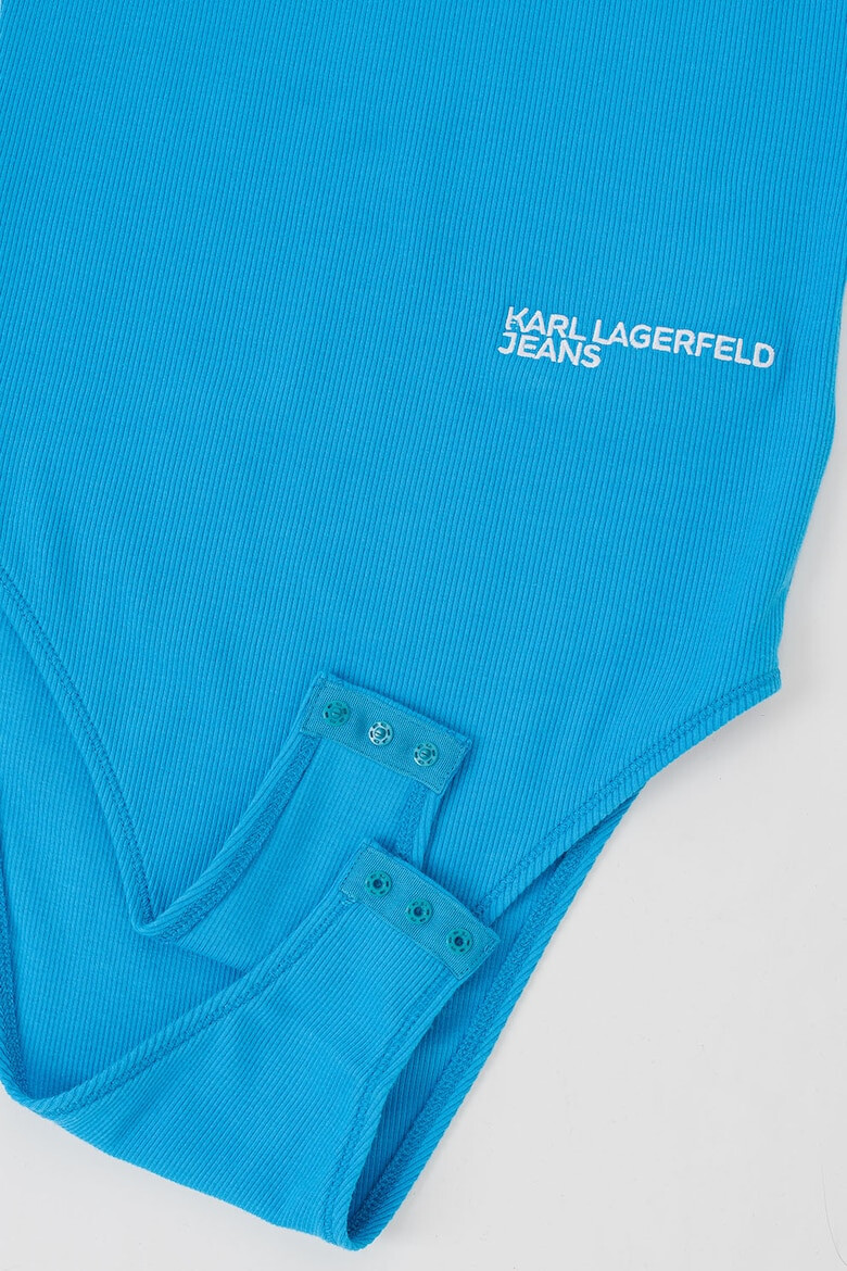 KARL LAGERFELD JEANS Топ с лого - Кралско Синьо - Pepit.bg