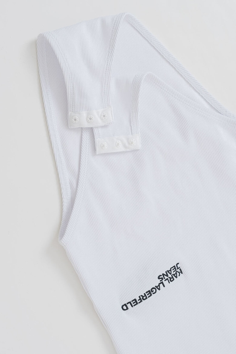 KARL LAGERFELD JEANS Топ с лого - Бял - Pepit.bg