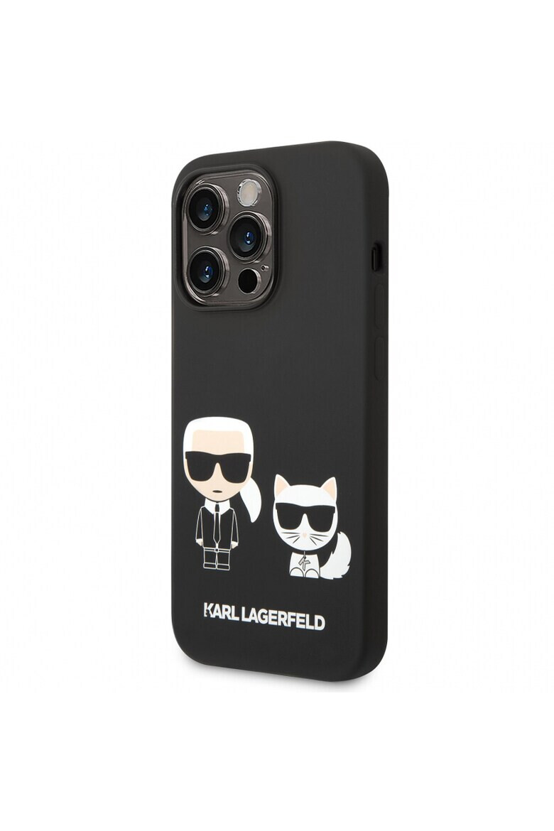 Karl Lagerfeld Калъф and Choupette liquid silicone - За iPhone 14 Pro Max - Черен - Pepit.bg