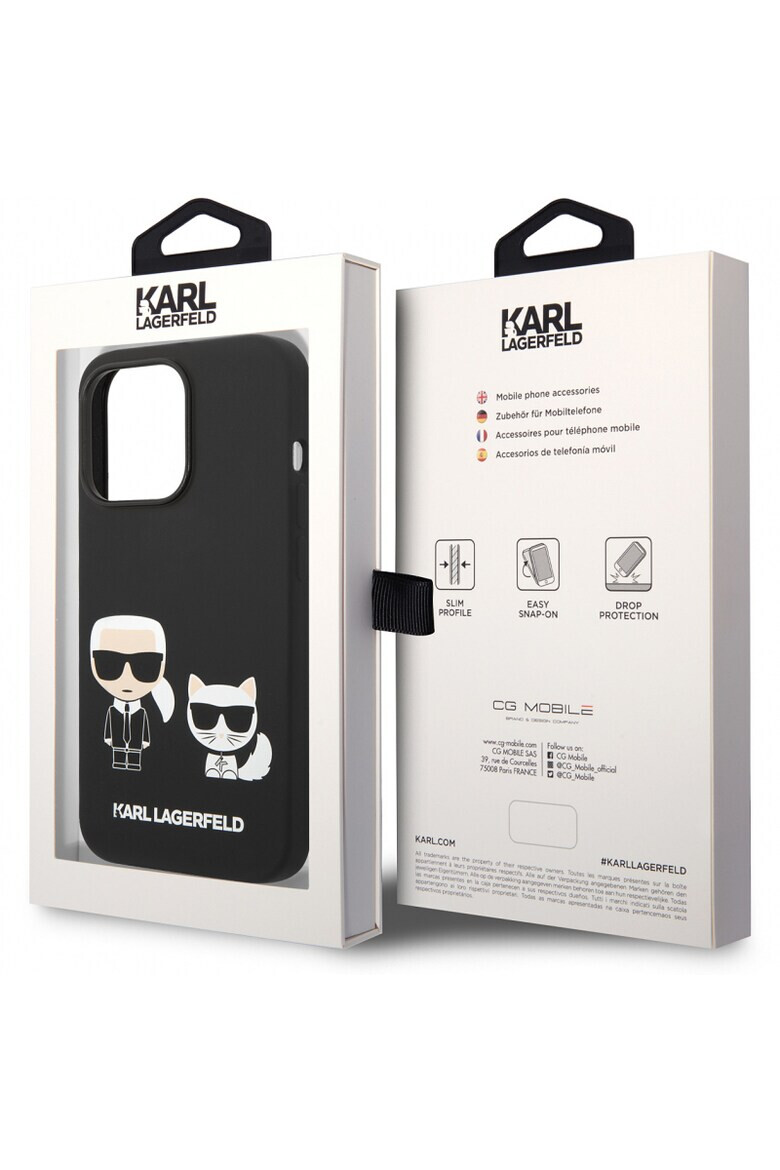 Karl Lagerfeld Калъф and Choupette liquid silicone - За iPhone 14 Pro Max - Черен - Pepit.bg