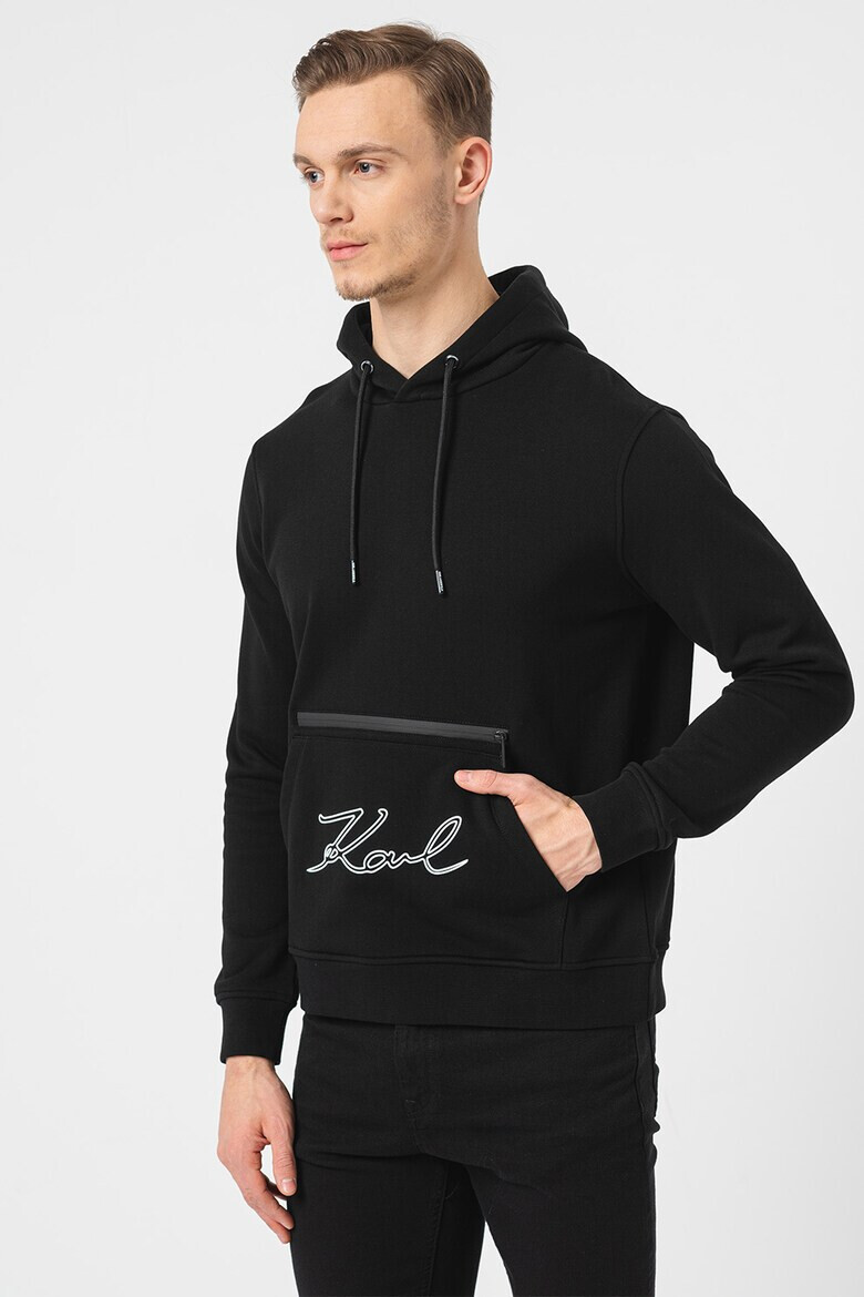 Karl Lagerfeld Худи с джоб кенгуру - Бял - Pepit.bg