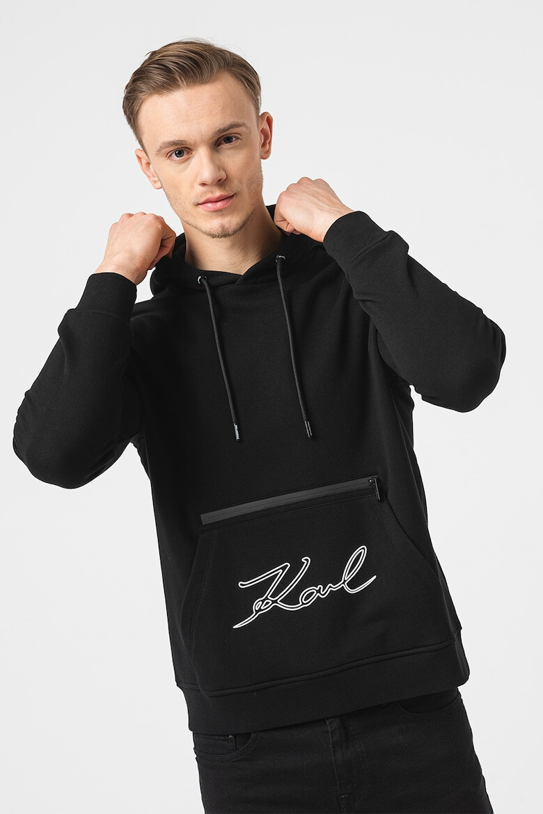 Karl Lagerfeld Худи с джоб кенгуру - Бял - Pepit.bg