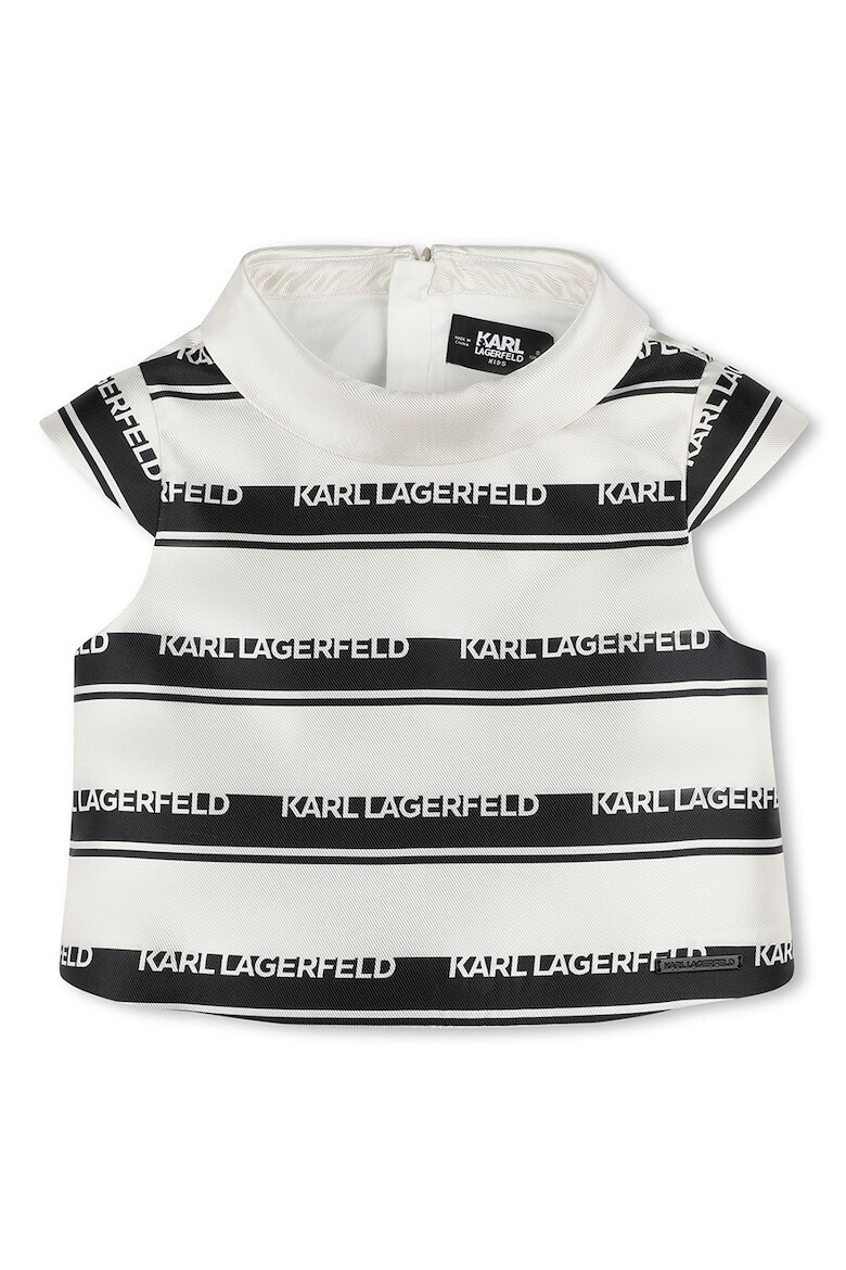 KARL LAGERFELD KIDS Блуза с лого - Черен/Мръснобял - Pepit.bg