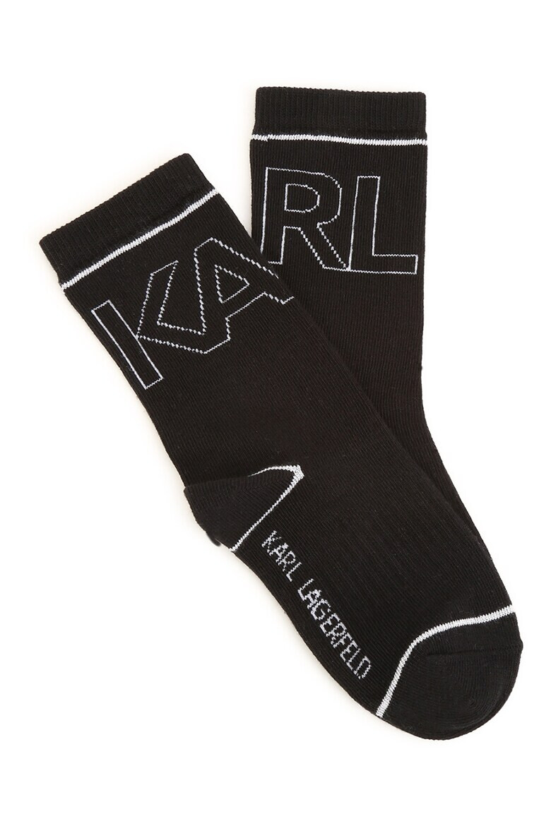 KARL LAGERFELD KIDS Дълги чорапи с лого - 2 чифта - Pepit.bg
