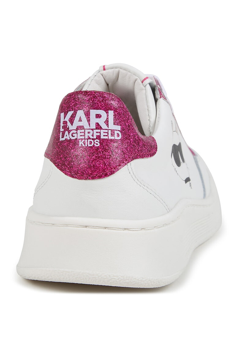 KARL LAGERFELD KIDS Кожени спортни обувки с бляскави елементи - Pepit.bg