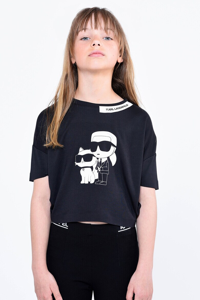 KARL LAGERFELD KIDS Къса тениска с модал - Pepit.bg