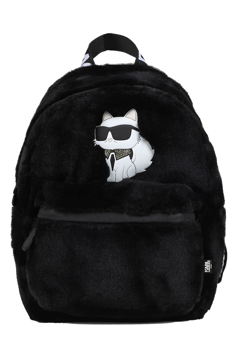 KARL LAGERFELD KIDS Раница от еко пух с шарка на Choupette - Pepit.bg