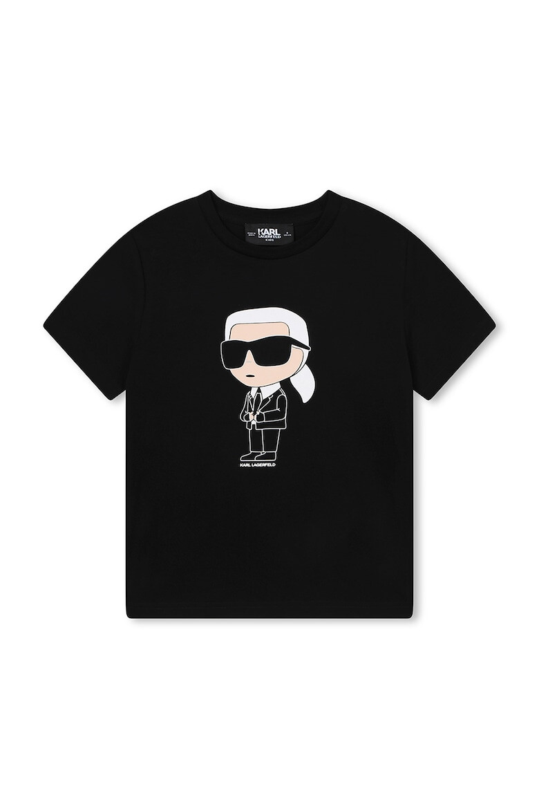 KARL LAGERFELD KIDS Тениска с овално деколте и лого - Pepit.bg