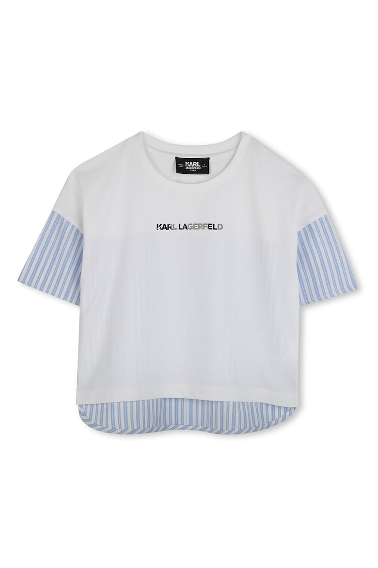 KARL LAGERFELD KIDS Тениска с раирани панели - Pepit.bg