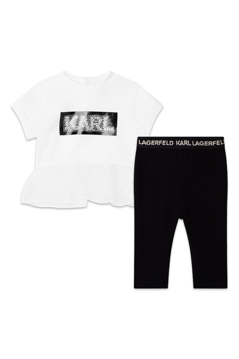 KARL LAGERFELD KIDS Тениска с щампа и клин - 2 части - Pepit.bg