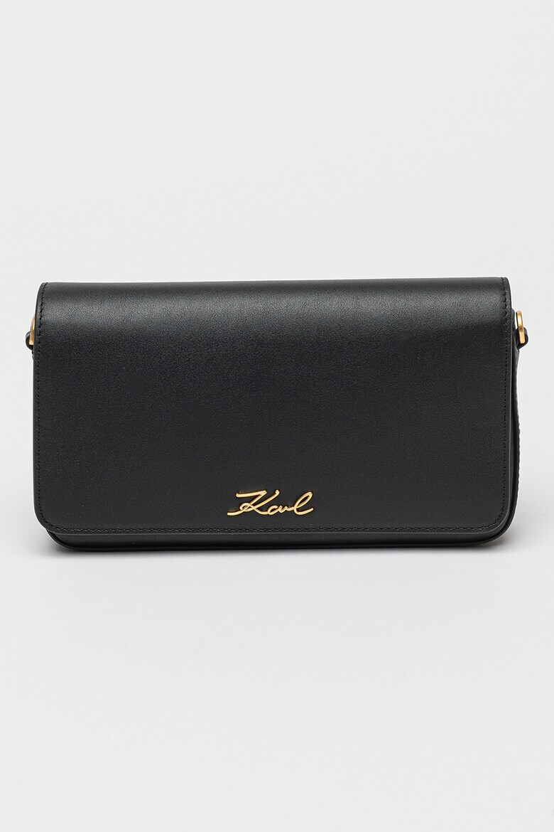 Karl Lagerfeld Кожен клъч Signature - Pepit.bg