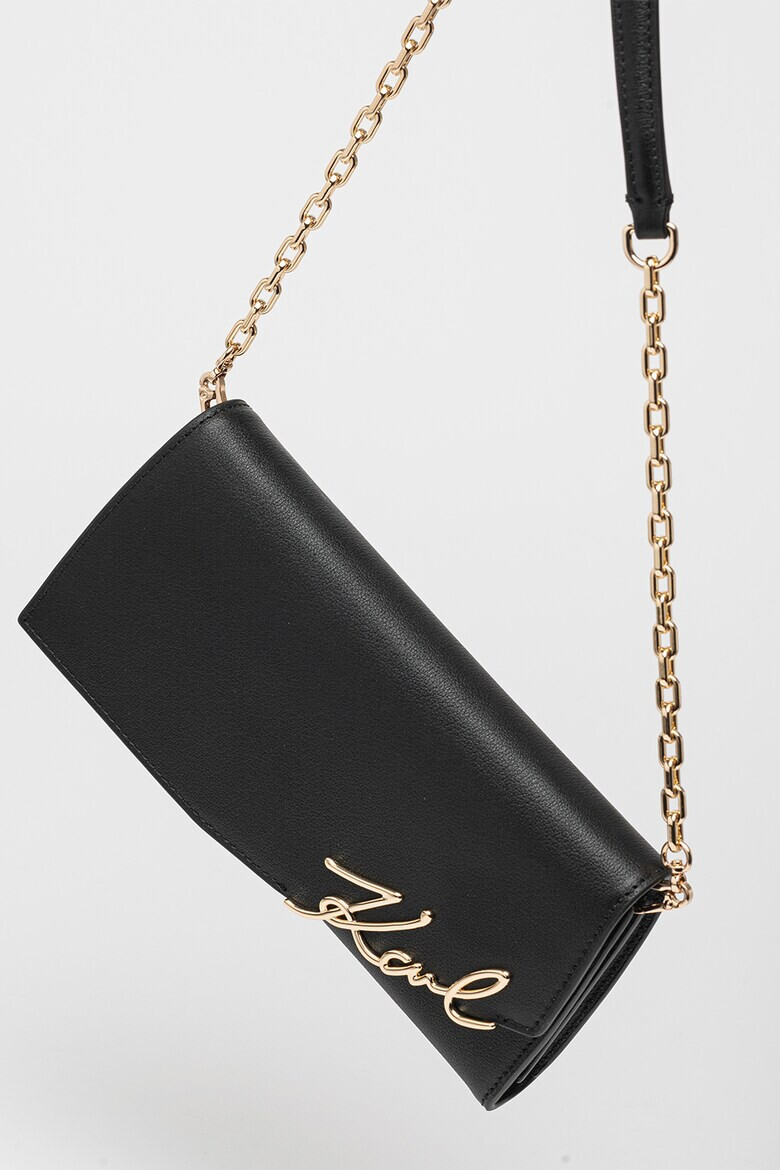Karl Lagerfeld Кожен клъч Signature - Pepit.bg