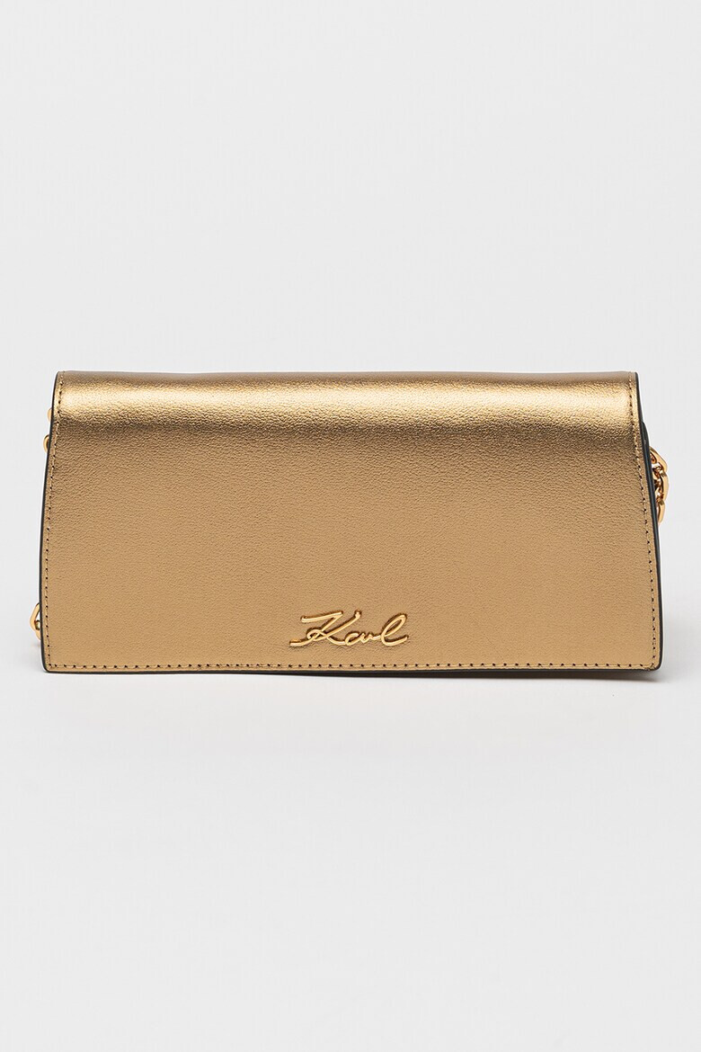 Karl Lagerfeld Кожен клъч Signature - Pepit.bg