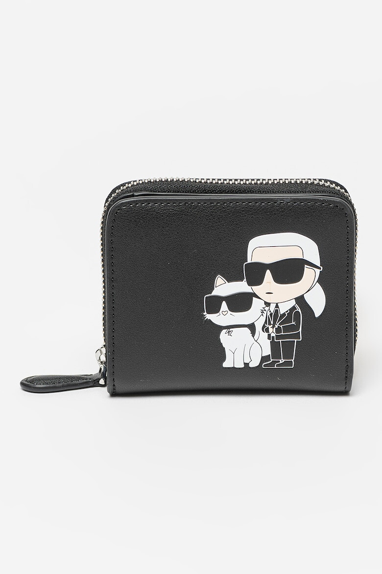 Karl Lagerfeld Кожено портмоне Ikonik с лого - Pepit.bg