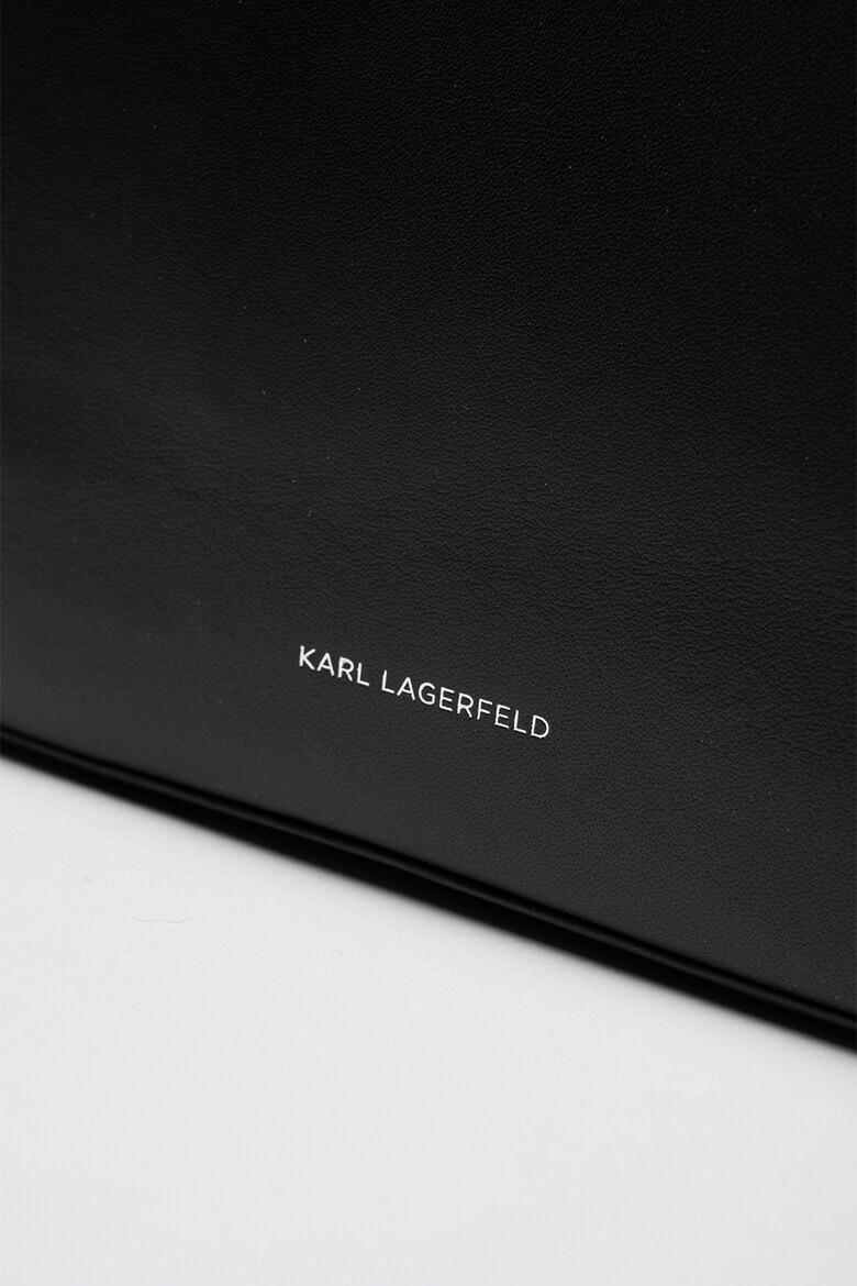 Karl Lagerfeld Кожена ръчна чанта Ikon - Черен - Pepit.bg