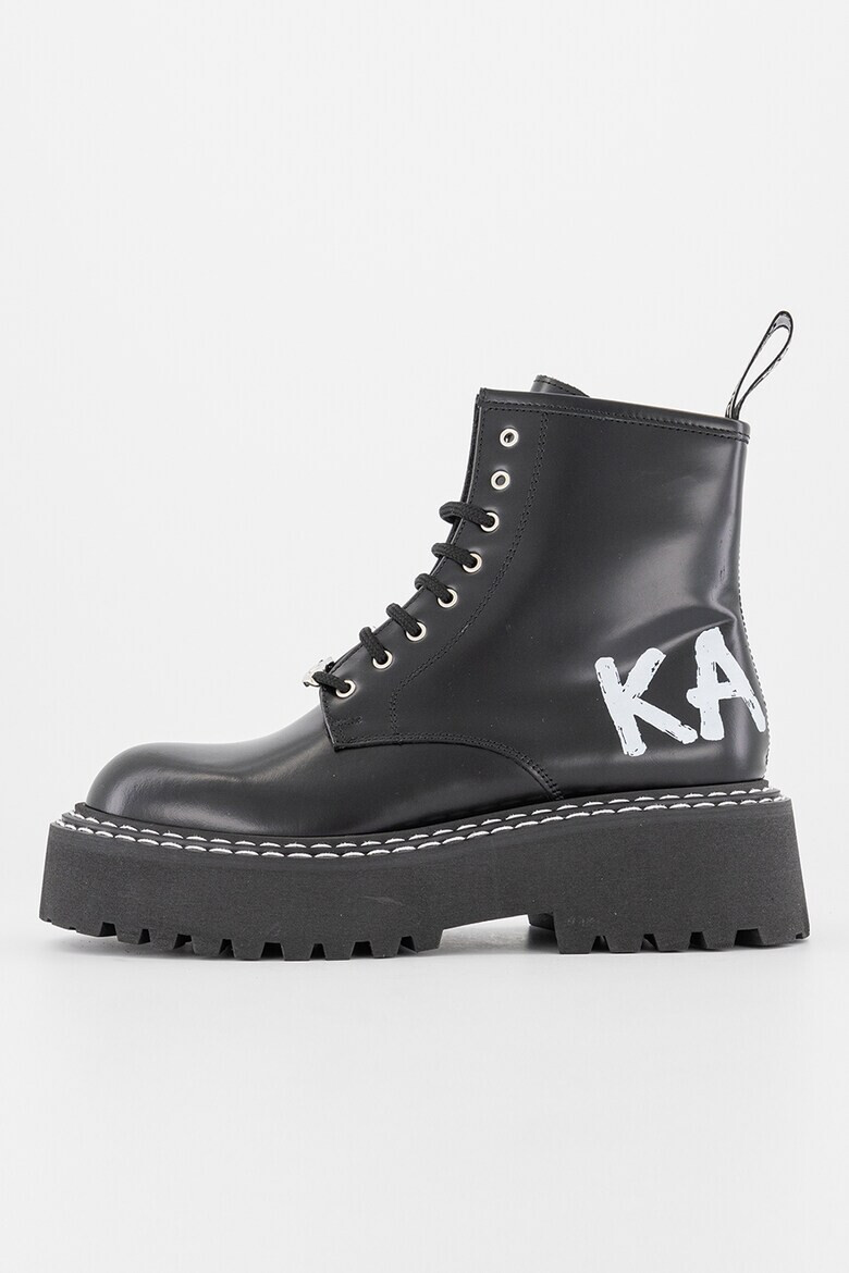 Karl Lagerfeld Кожени боти с лого - Pepit.bg
