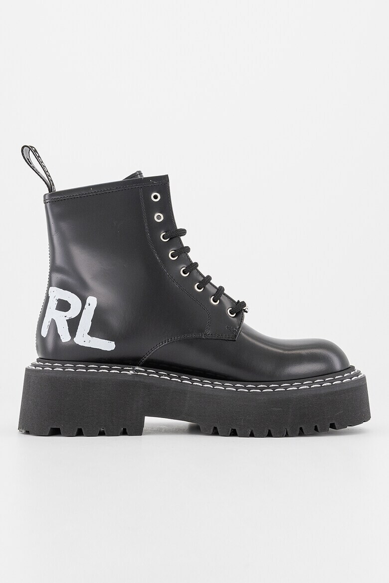 Karl Lagerfeld Кожени боти с лого - Pepit.bg