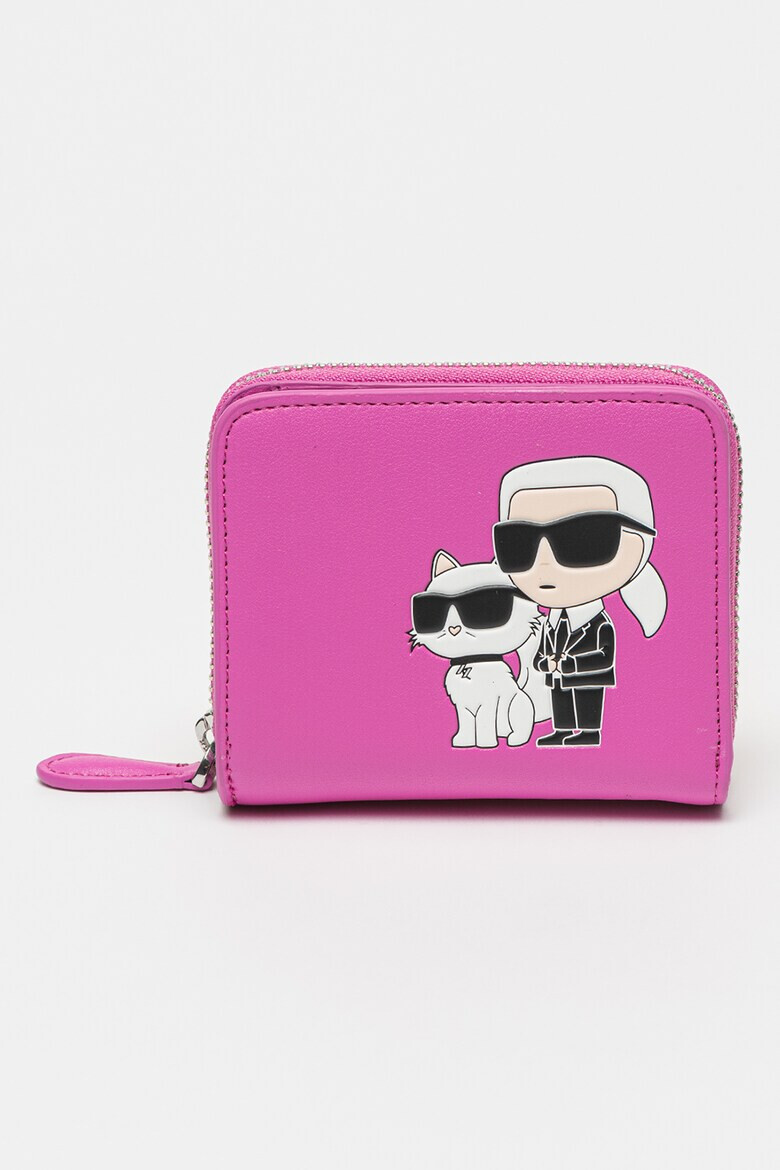 Karl Lagerfeld Кожено портмоне Ikonik с лого - Pepit.bg