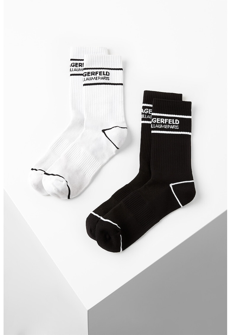 Karl Lagerfeld Къси памучни чорапи - 2 чифта - Pepit.bg