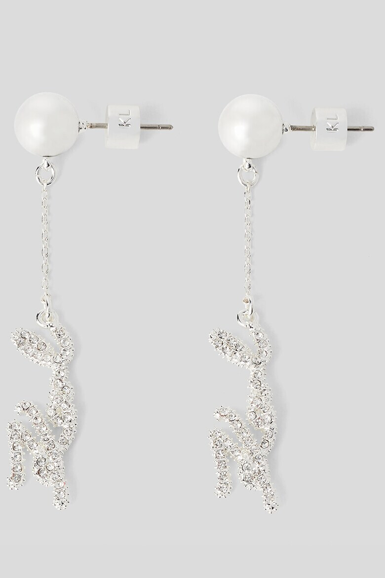 Karl Lagerfeld Обеци Signature Pave - Pepit.bg