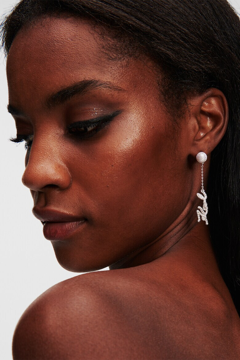 Karl Lagerfeld Обеци Signature Pave - Pepit.bg