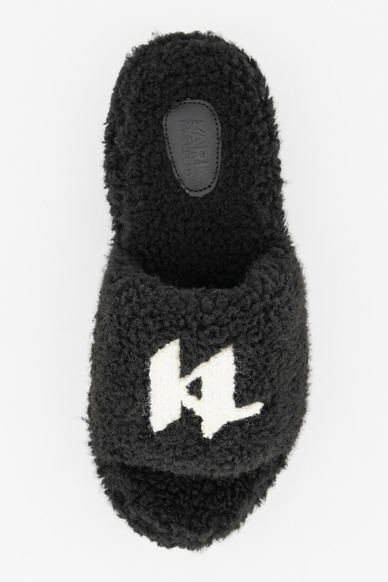 Karl Lagerfeld Плюшени чехли с равна платформа - Pepit.bg