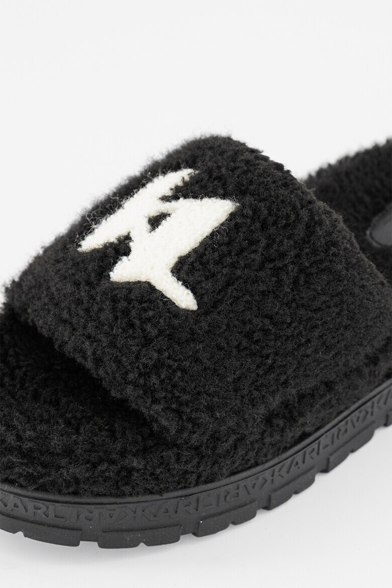 Karl Lagerfeld Плюшени чехли с равна платформа - Pepit.bg