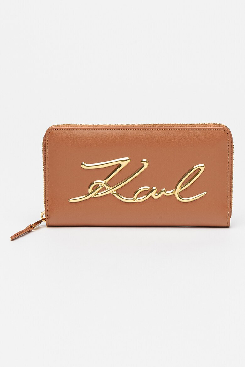 Karl Lagerfeld Портмоне Signature с кожен панел - Pepit.bg