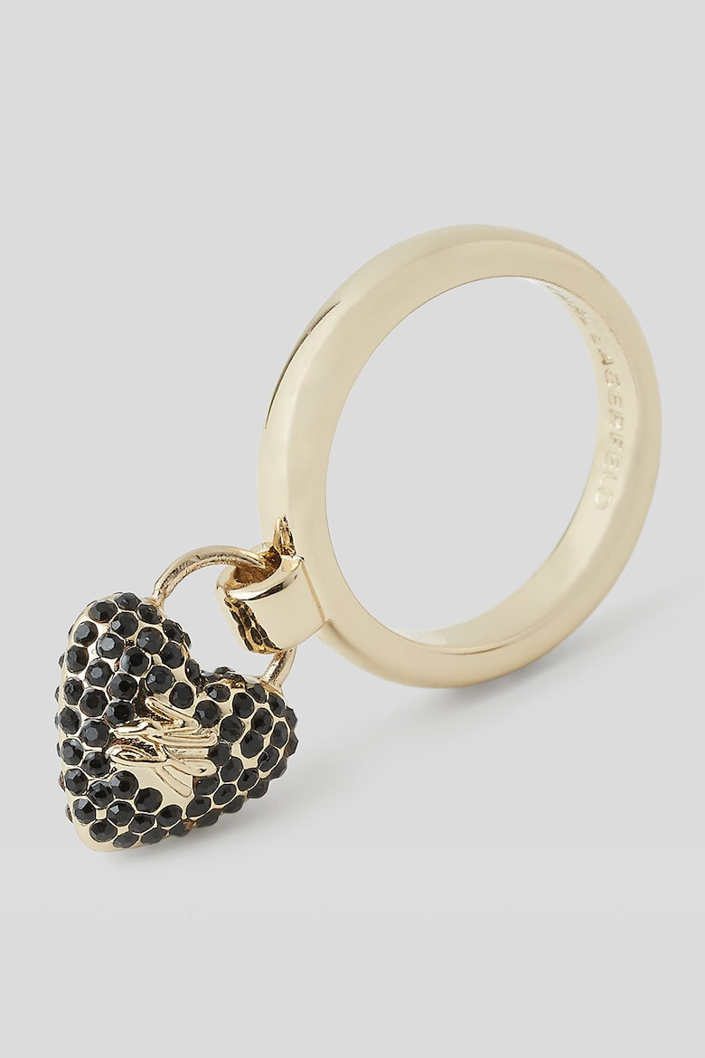 Karl Lagerfeld Пръстен K/heart с кристали - Pepit.bg