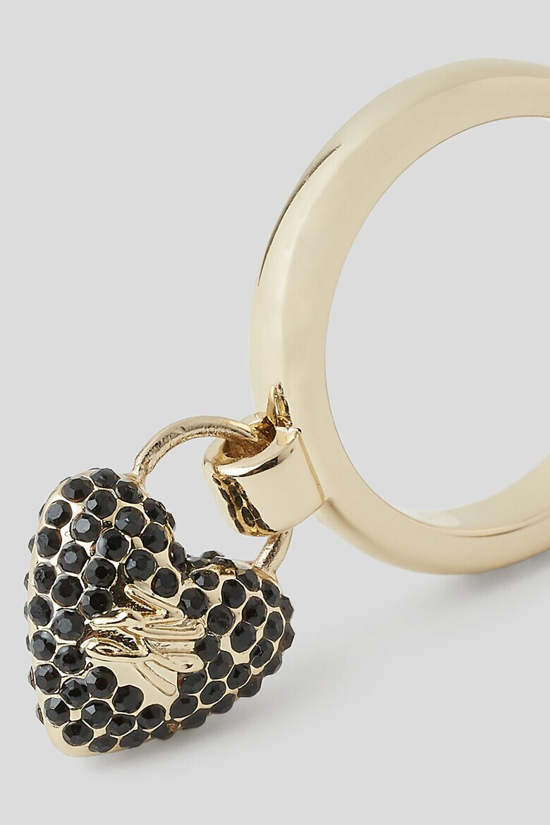 Karl Lagerfeld Пръстен K/heart с кристали - Pepit.bg