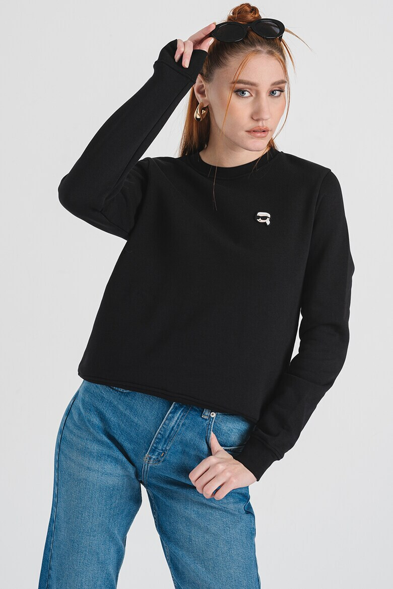 Karl Lagerfeld Суитшърт Ikon Patch с овално деколте - Pepit.bg