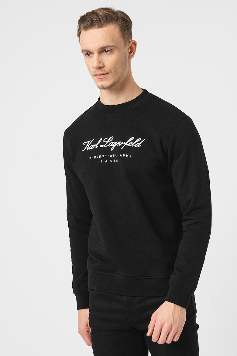 Karl Lagerfeld Суитшърт с лого - Черен - Бял - - Pepit.bg