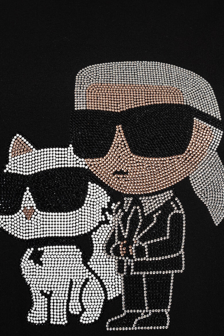 Karl Lagerfeld Тениска от органичен памук с декоративни камъни - Pepit.bg