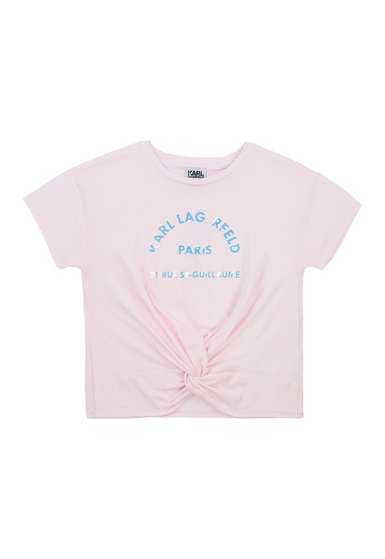 KARL LAGERFELD KIDS Тениска с модал с възел отпред - Pepit.bg