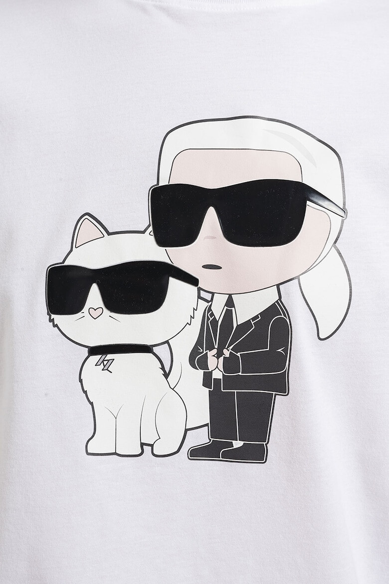 Karl Lagerfeld Тениска с овално деколте и шарка - Pepit.bg